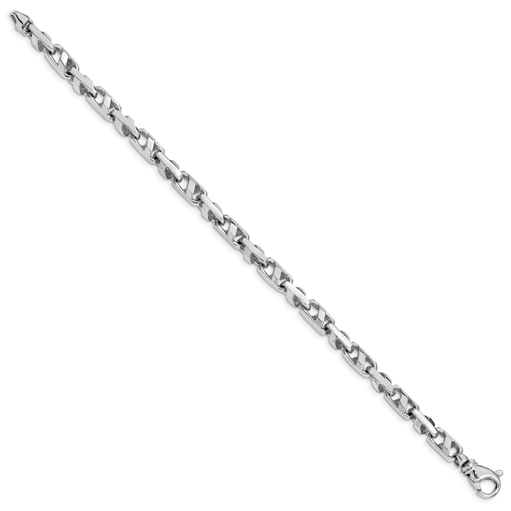 14k White Gold 5.5mm Fancy Link Bracelet