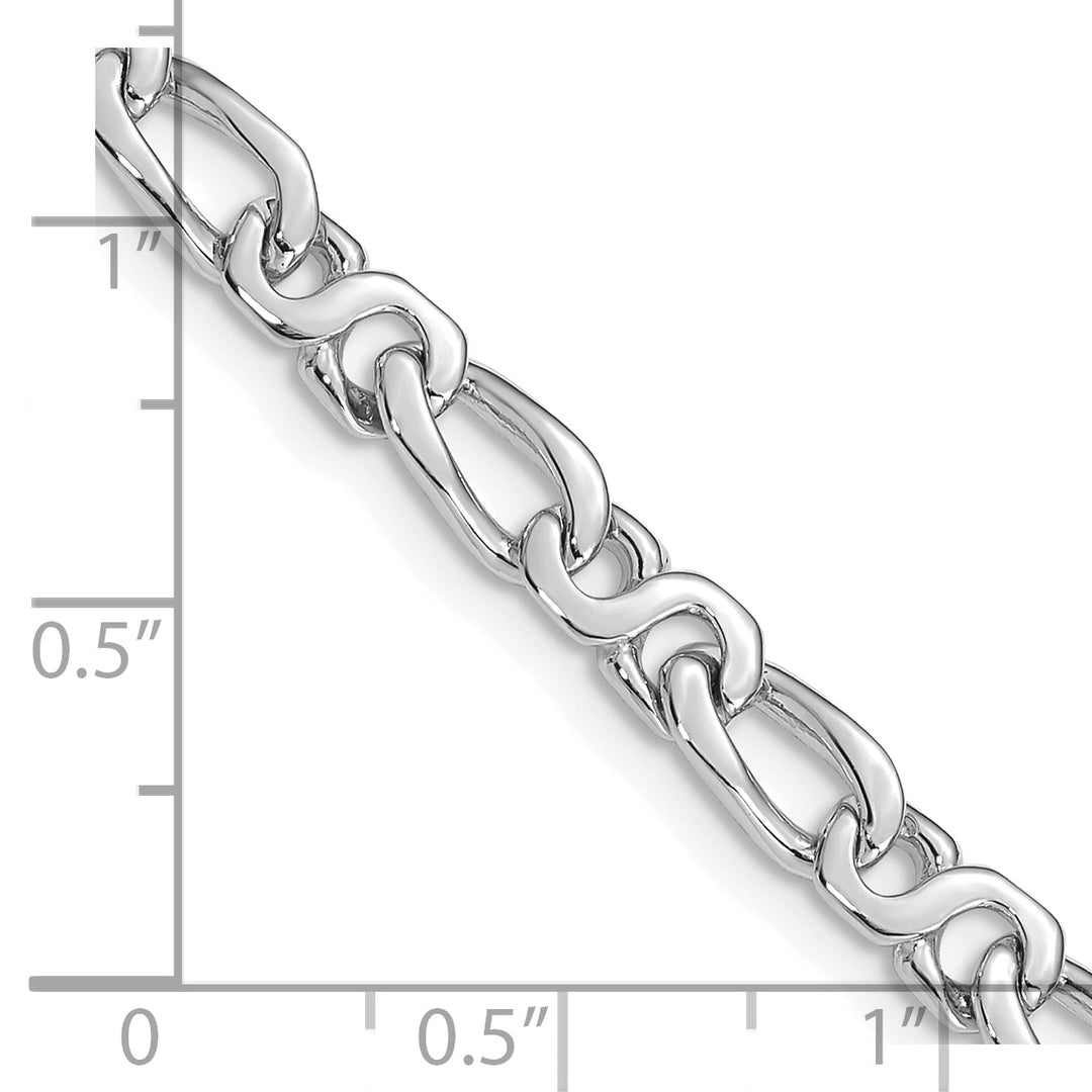 14k WG 4.8mm Hand Polished Fancy Link Chain