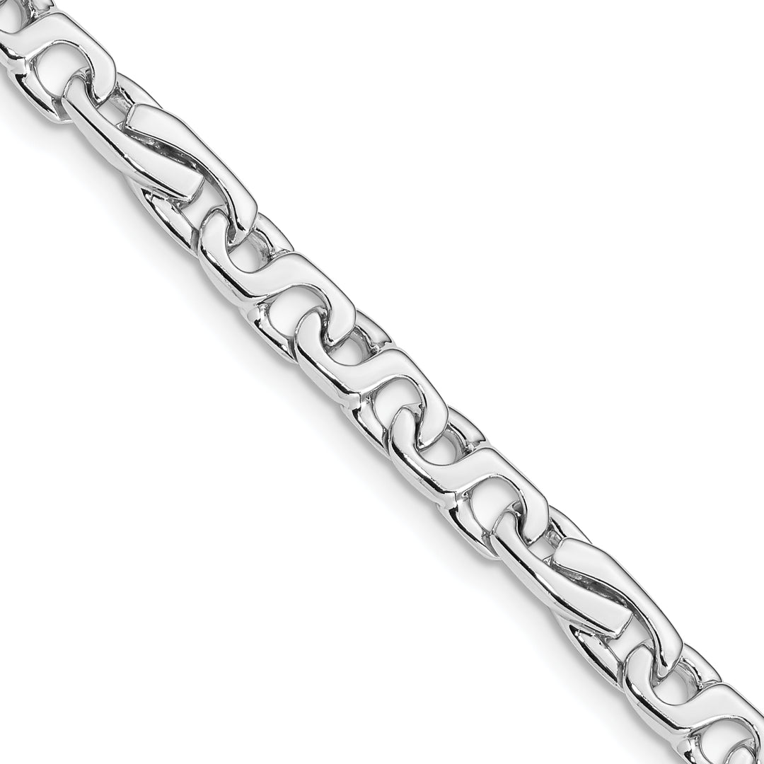 14K White Gold 5.8mm Hand Polished Link Chain