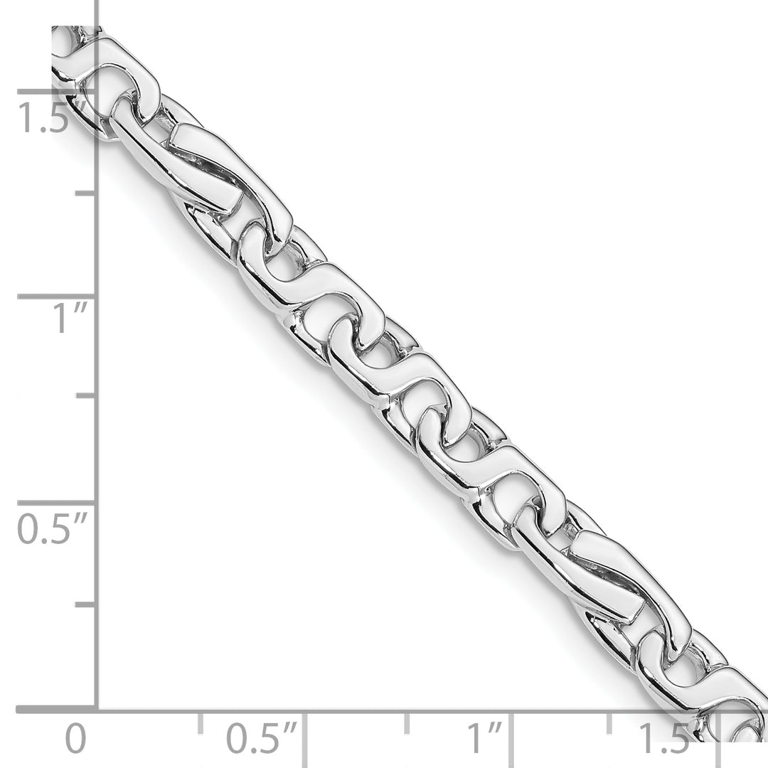 14K White Gold 5.8mm Hand Polished Link Chain