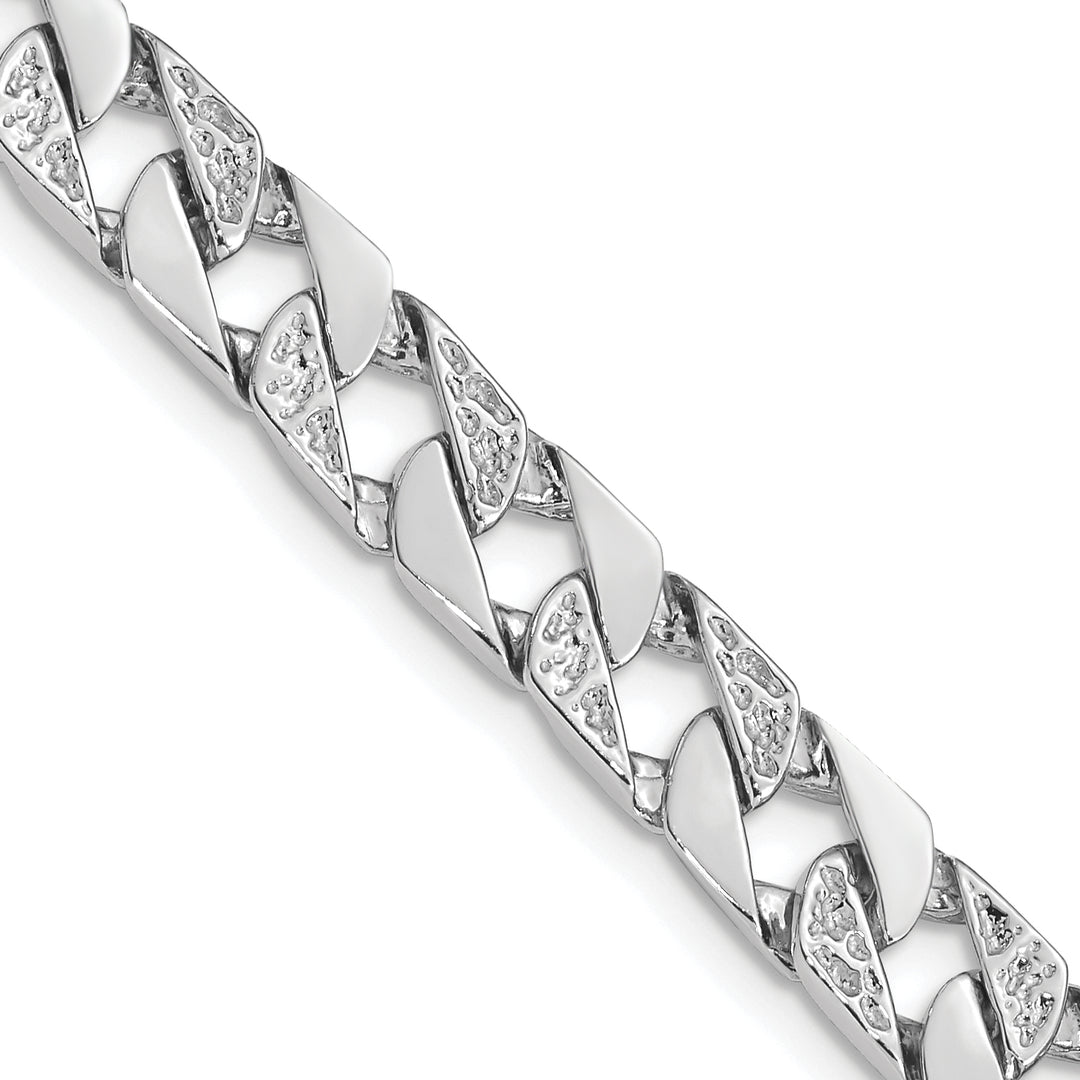 14K White Gold 7.5mm Hand Polished Fancy Link Chain
