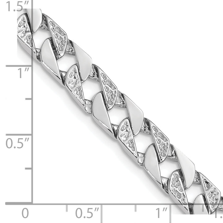 14K White Gold 7.5mm Hand Polished Fancy Link Chain