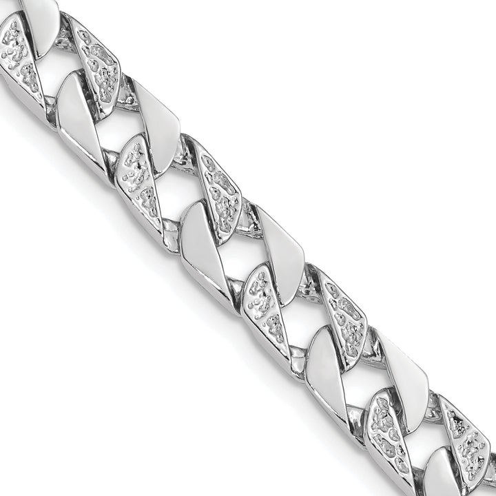 14K White Gold 7.5mm Hand Polished Fancy Link Chain