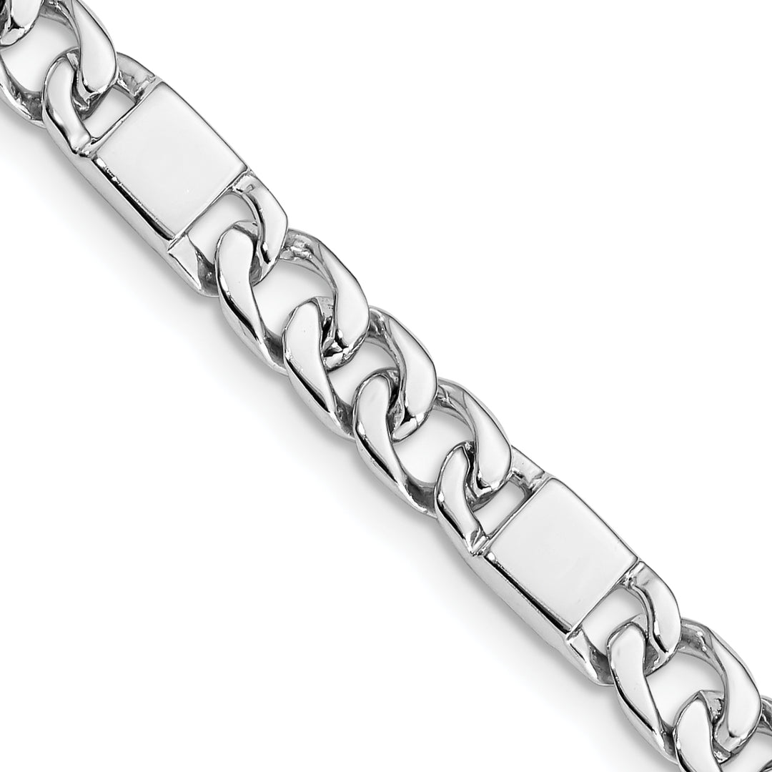 14k White Gold 5.6mm Hand-polished Fancy Link Chain