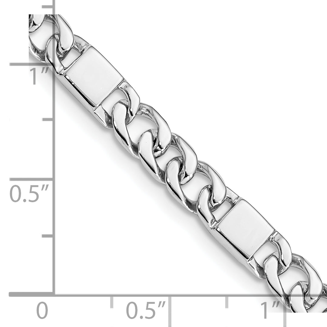 14k White Gold 5.6mm Hand-polished Fancy Link Chain