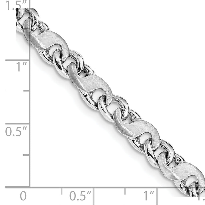 14k White Gold 5.4mm Hand-polished and Satin Link Chain