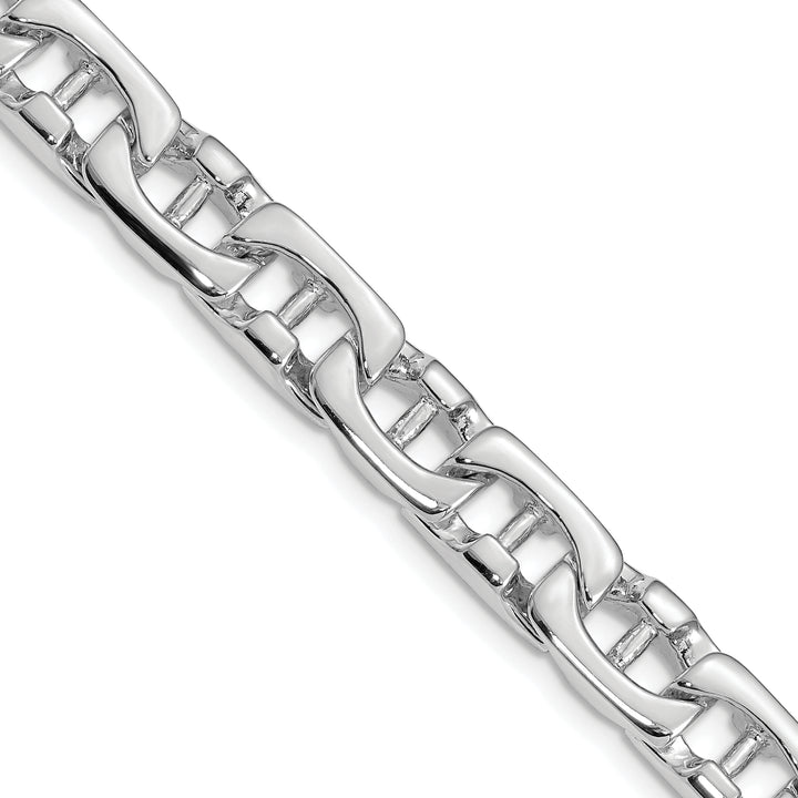 14K White Gold 8.5mm Hand-polished Fancy Link Chain