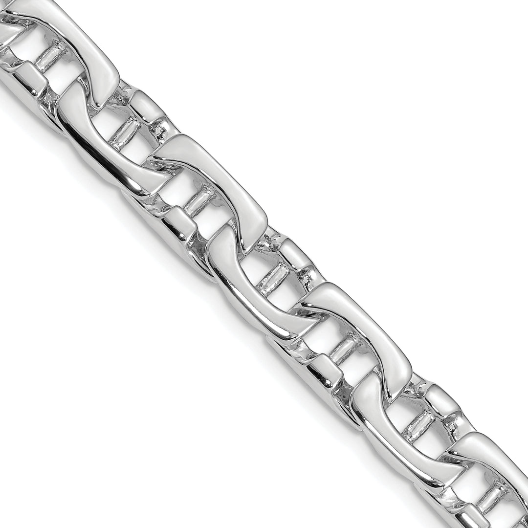 14K White Gold 8.5mm Hand-polished Fancy Link Chain