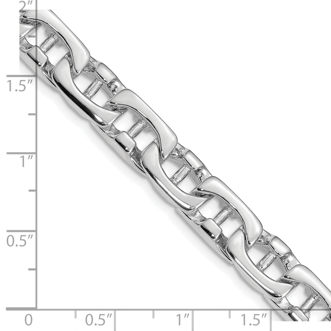 14K White Gold 8.5mm Hand-polished Fancy Link Chain