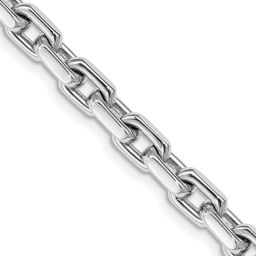 14K White Gold 5.3mm Hand-polished Fancy Link Bracelet