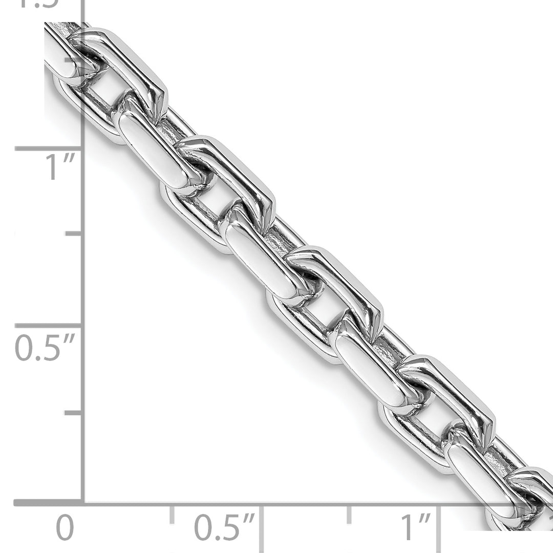 14K White Gold 5.3mm Hand-polished Fancy Link Bracelet