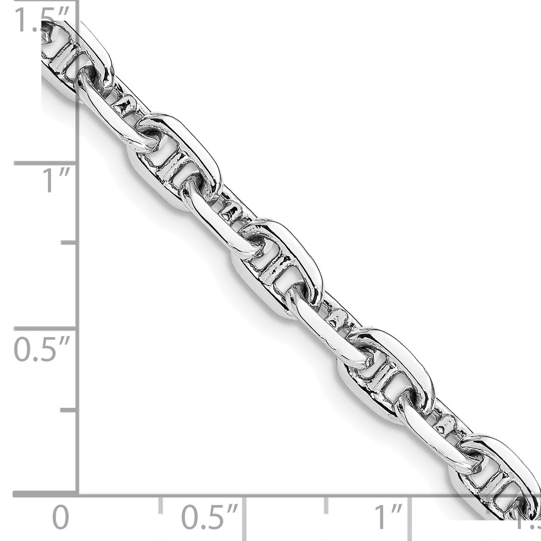 14k White Gold 5.1mm Hand-polished Fancy Link Chain
