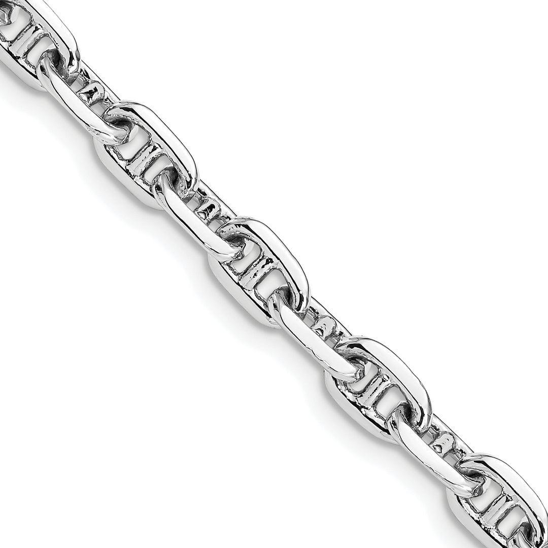 14k White Gold 5.1mm Hand-polished Fancy Link Chain