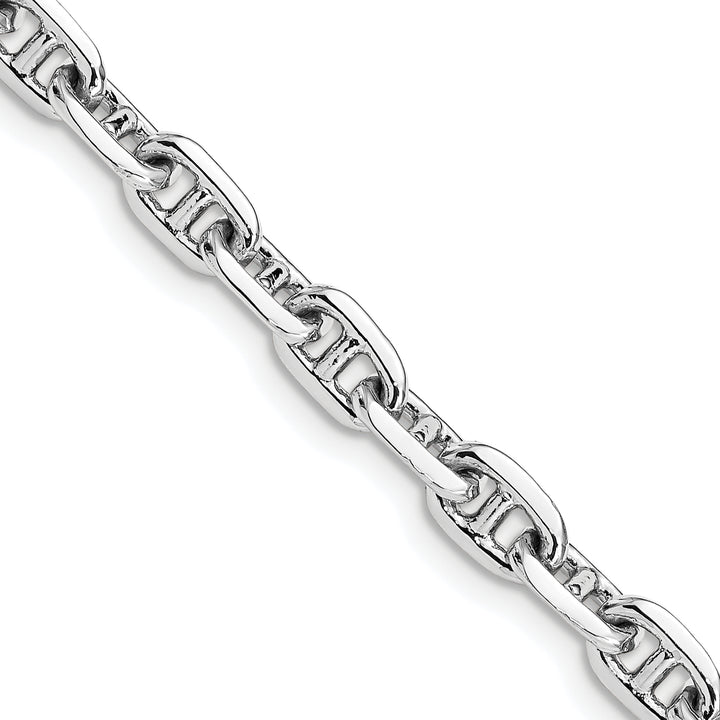 14k White Gold 5.1mm Hand-polished Fancy Link Chain