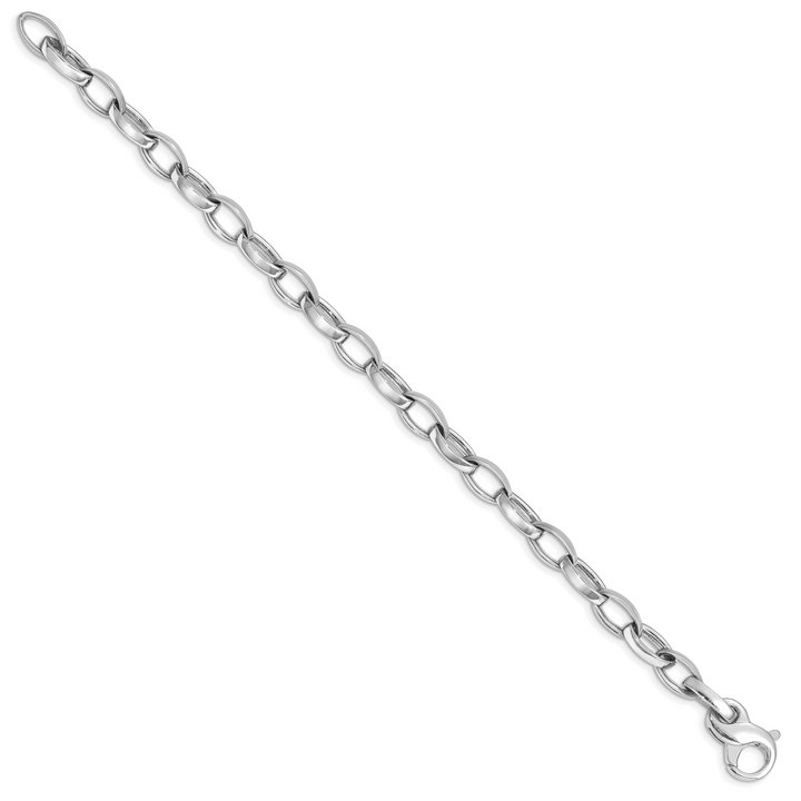 14k WG 6.6mm Hand Polished Fancy Link Bracelet