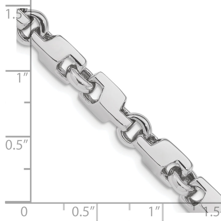 14k White Gold 6.6mm Hand-polished Fancy Link Chain