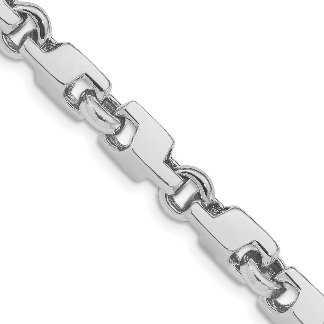 14k White Gold 6.6mm Hand-polished Fancy Link Bracelet