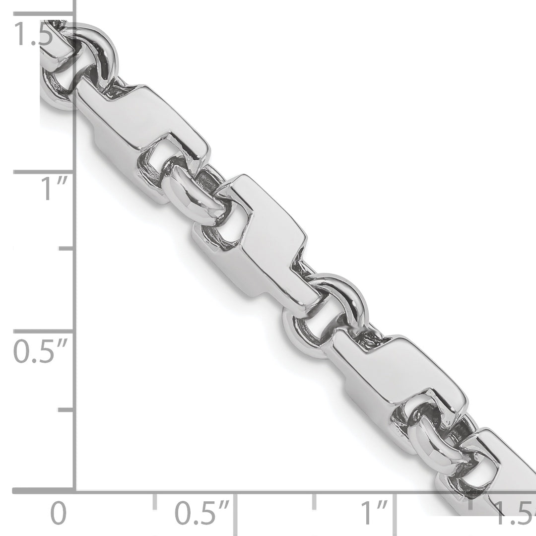 14k White Gold 6.6mm Hand-polished Fancy Link Bracelet