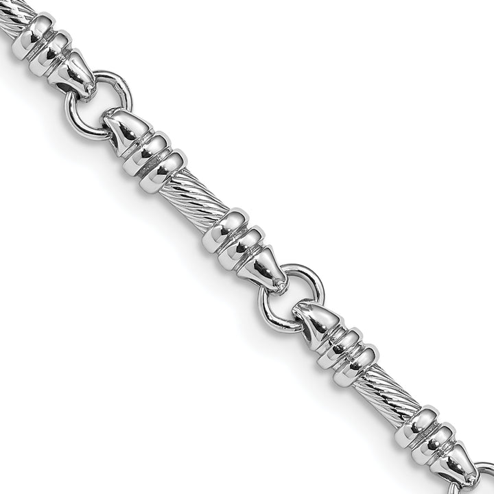 14k White Gold 3.5mm Hand-polished Fancy Link Chain