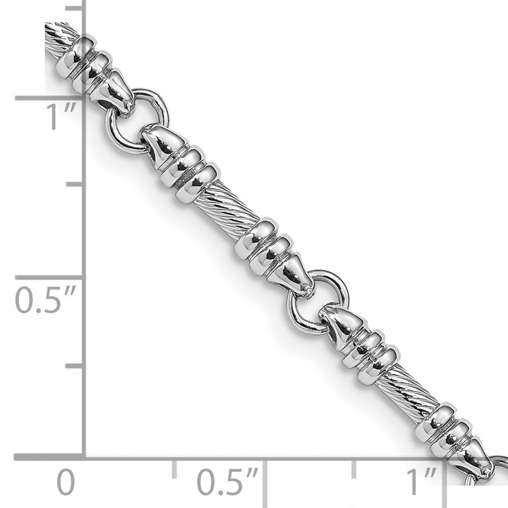 14k White Gold 3.5mm Hand-polished Fancy Link Chain