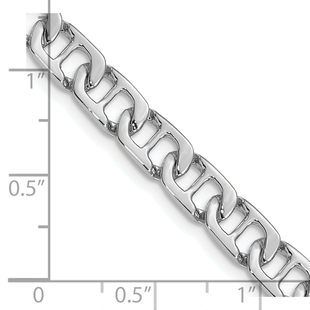 14k White Gold 6.5mm Hand-polished Fancy Anchor Link Chain