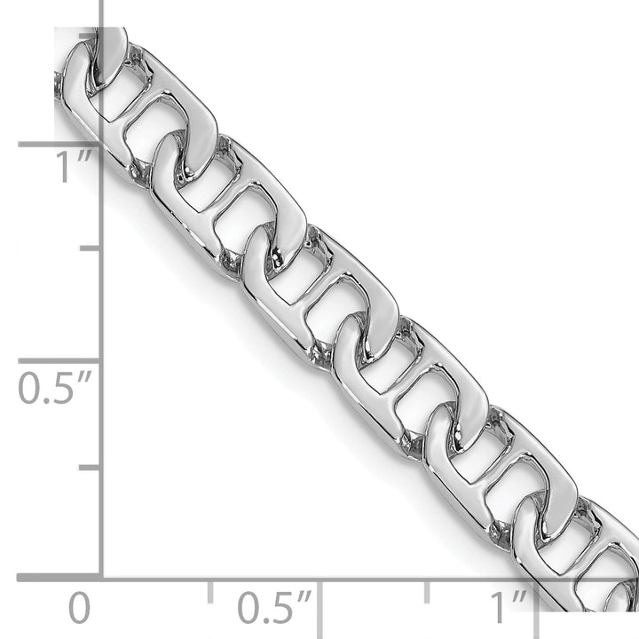 14k White Gold 6.5mm Hand-polished Fancy Anchor Link Chain