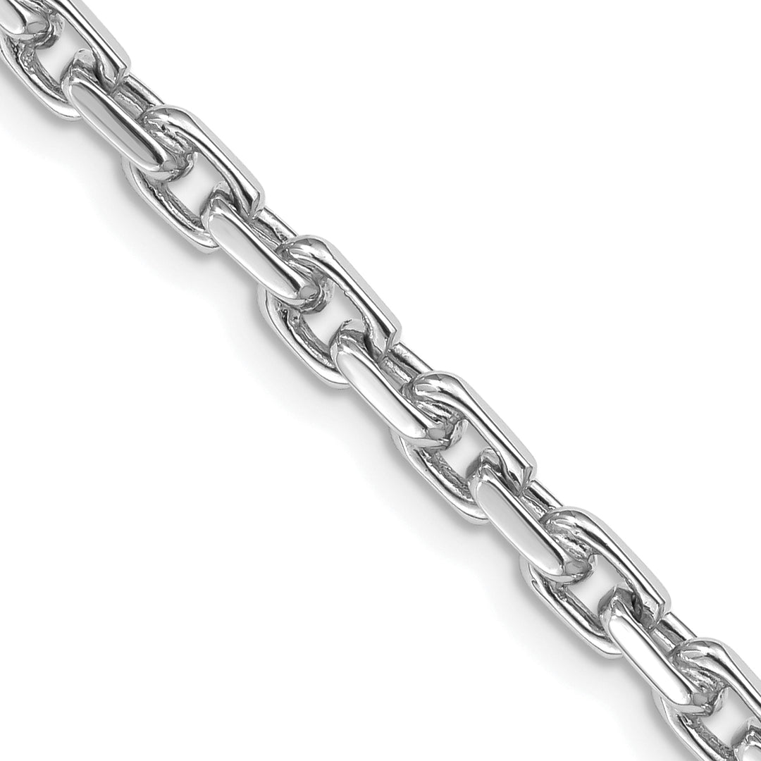 14k White Gold 4.2mm Hand-polished Fancy Link Chain