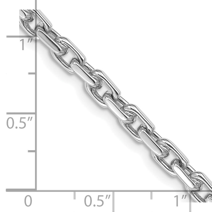 14k White Gold 4.2mm Hand-polished Fancy Link Chain