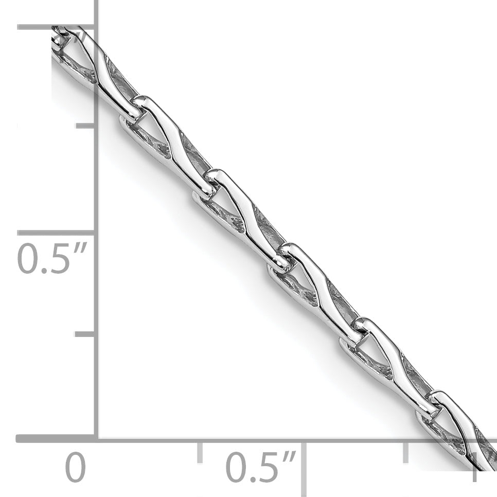 14K White Gold 2.75mm Hand-polished Fancy Link Chain