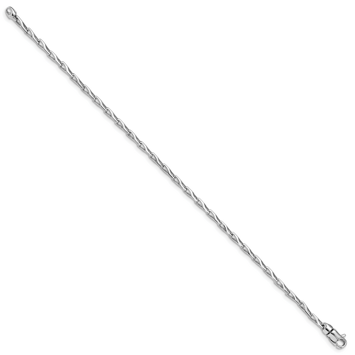14K White Gold 2.75mm Hand-polished Fancy Link Bracelet