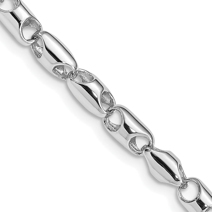 14k White Gold 4.1mm Polished Fancy Link Chain