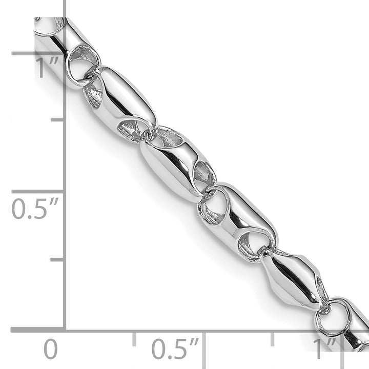 14k White Gold 4.1mm Polished Fancy Link Chain