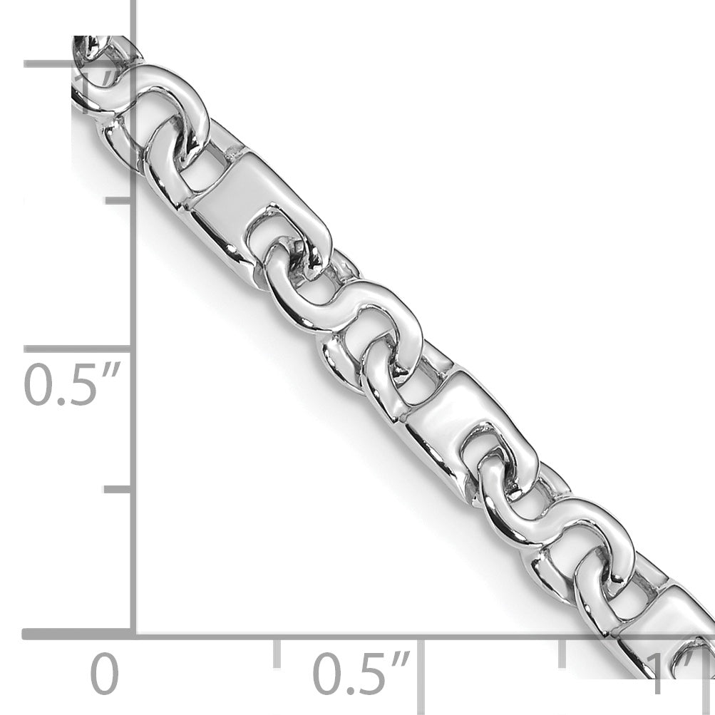 14k White Gold Hand Polished 4.4mm Fancy Link Chain