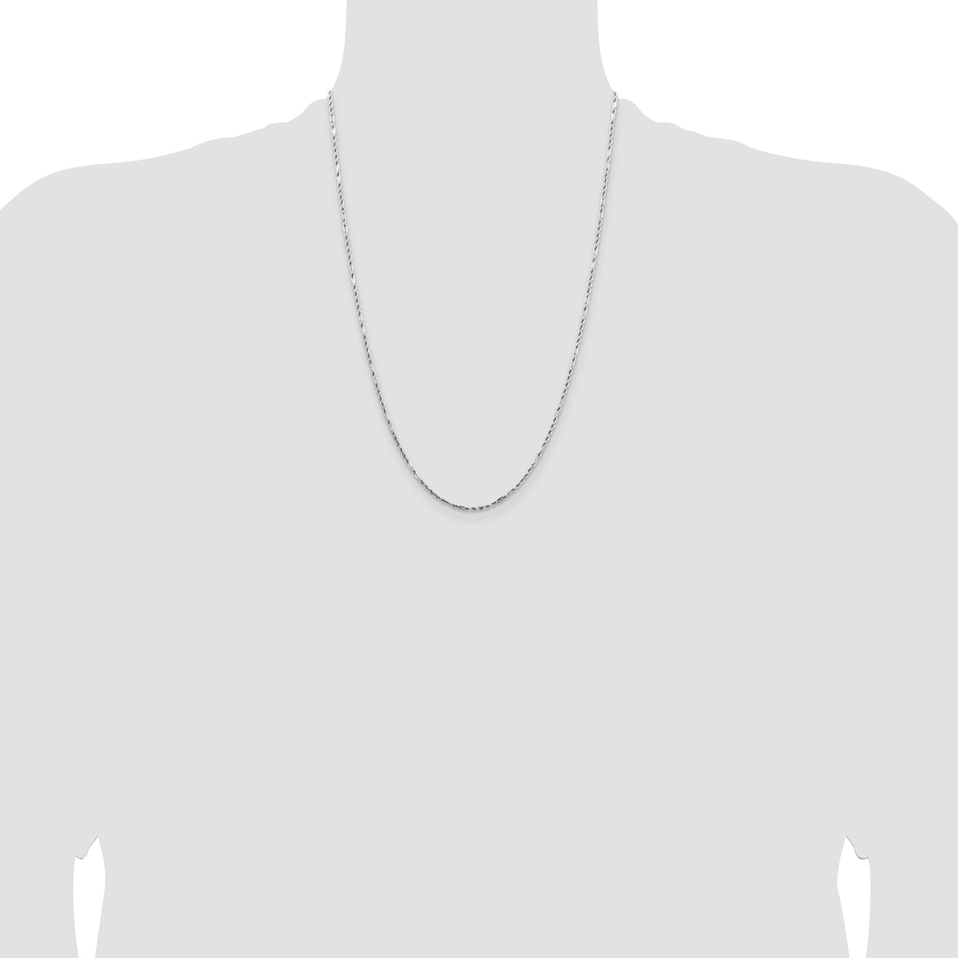 14k White Gold 1.8mm D/C Milano Rope Chain