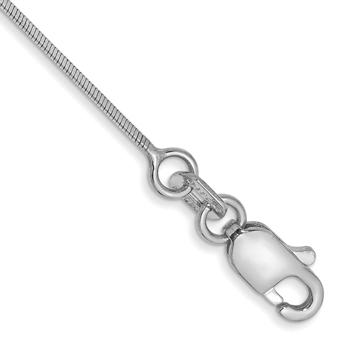 14k White Gold .6mm Octagonal Snake Chain Anklet