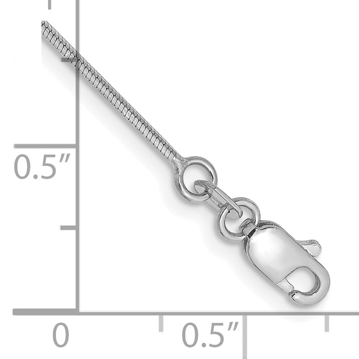 14k White Gold .8mm Octagonal Snake Chain Anklet