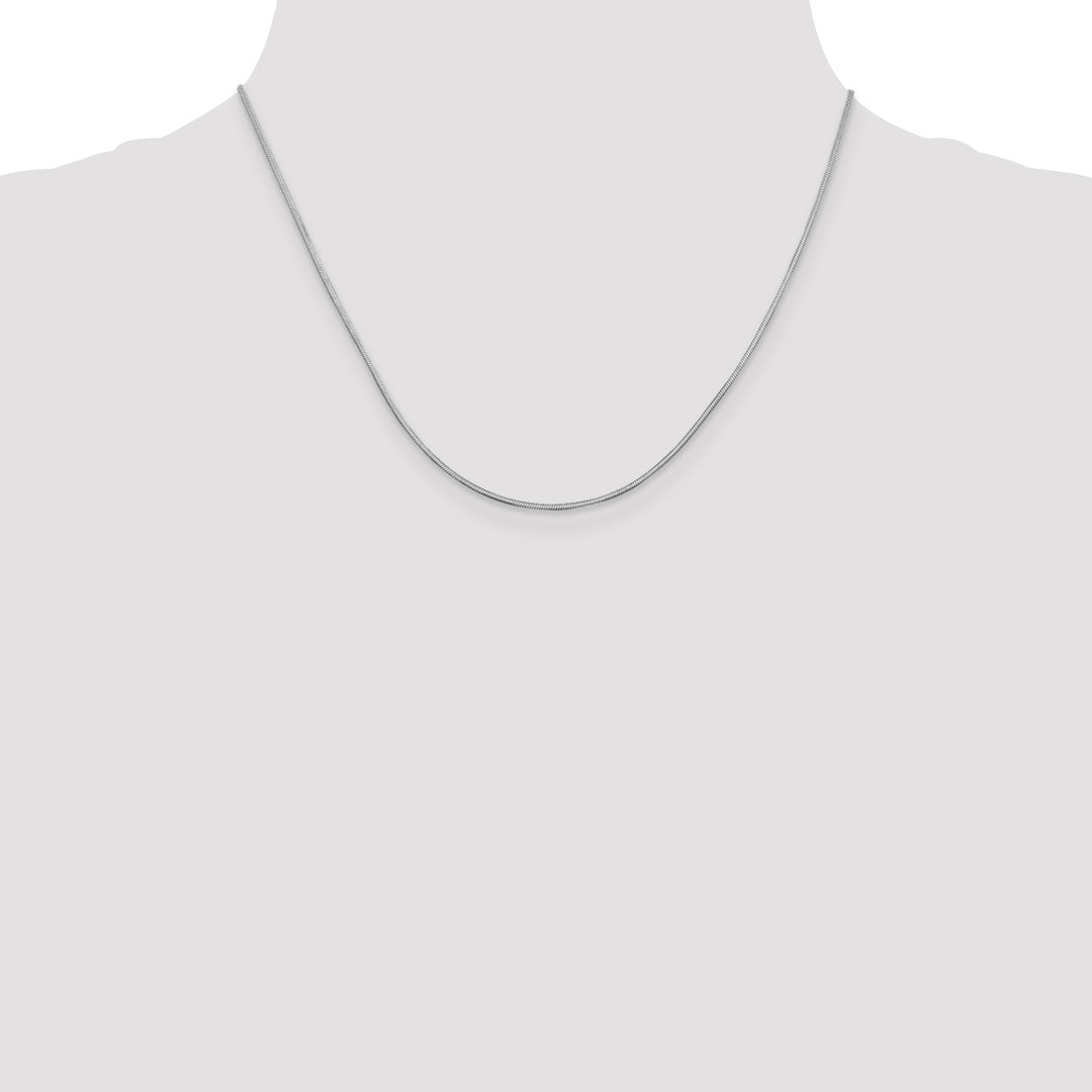14k White Gold 1mm Octagonal Snake Chain