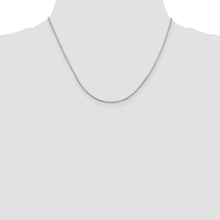 14k White Gold 1mm Octagonal Snake Chain