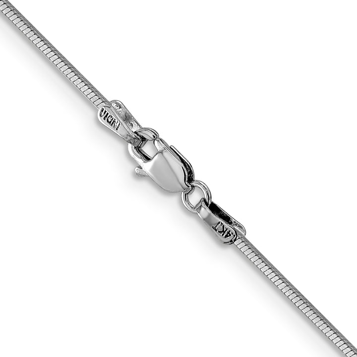 14k White Gold 1mm Octagonal Snake Chain
