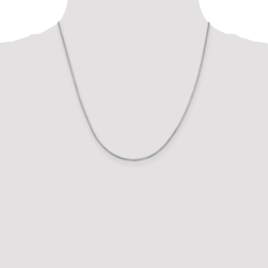 14k White Gold 1mm Octagonal Snake Chain