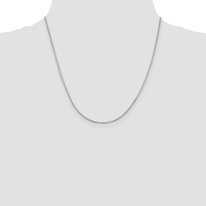14k White Gold 1mm Octagonal Snake Chain