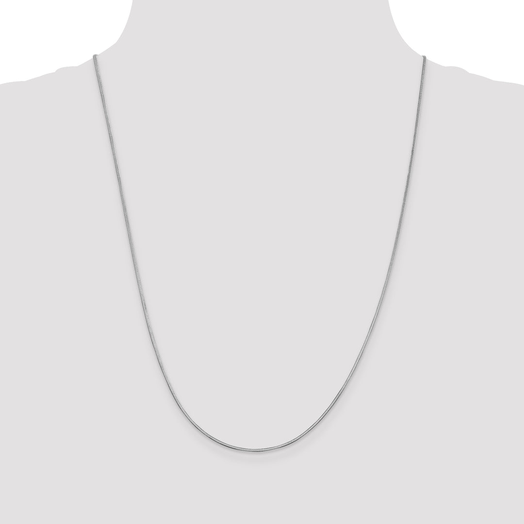 14k White Gold 1mm Octagonal Snake Chain