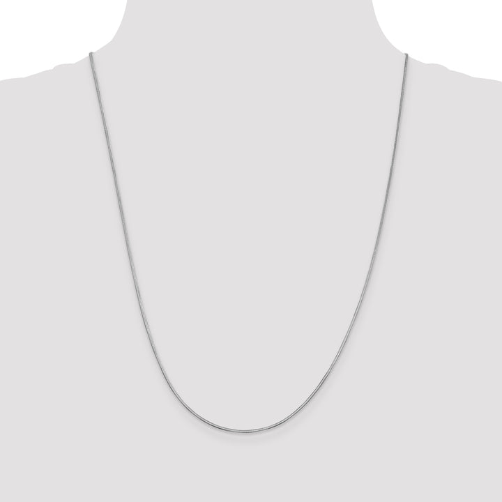 14k White Gold 1mm Octagonal Snake Chain