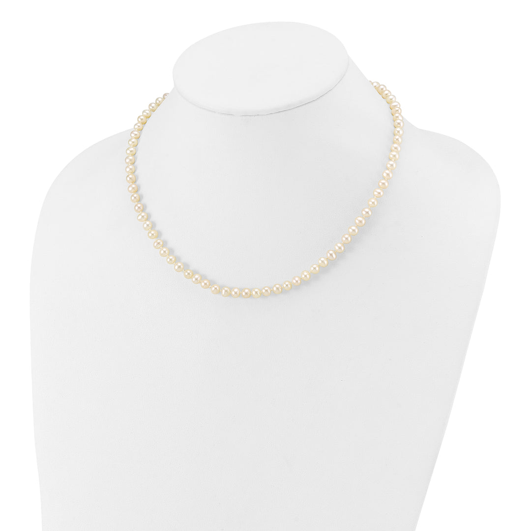 14k 4-5mm White Near Round Freshwater Cultured Pearl Necklace