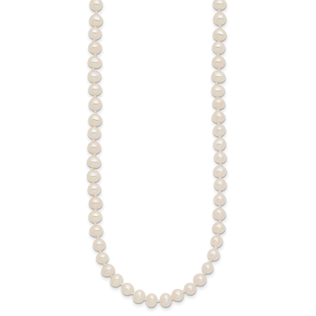 14k 4-5mm White Near Round Freshwater Cultured Pearl Necklace