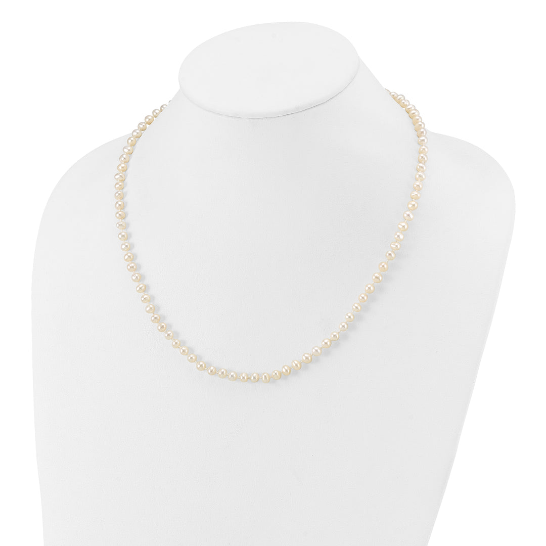 14k 4-5mm White Near Round Freshwater Cultured Pearl Necklace