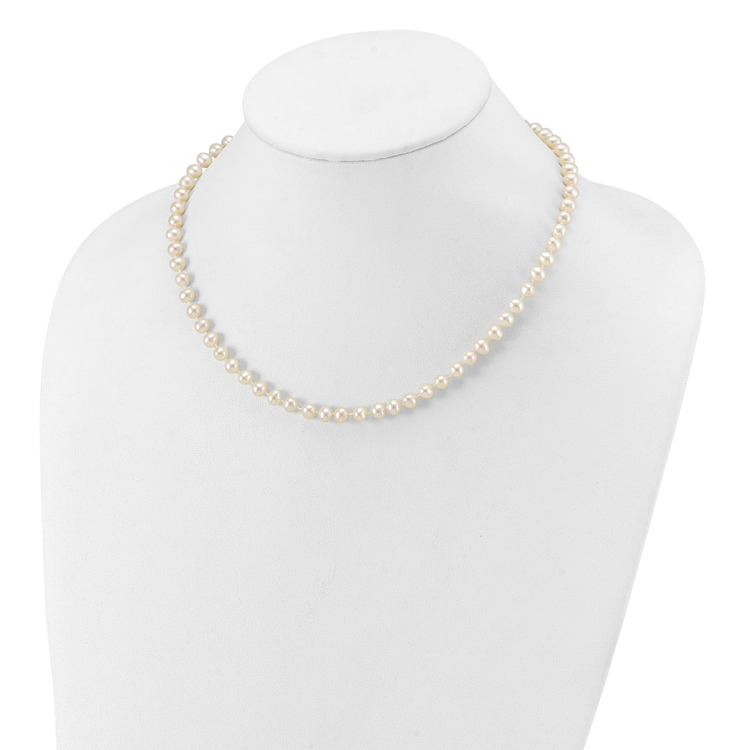 14k 5-6mm White Near Round Freshwater Cultured Pearl Necklace