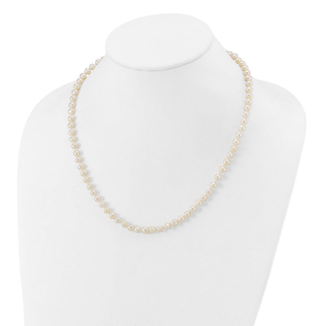 14k 5-6mm White Near Round Freshwater Cultured Pearl Necklace