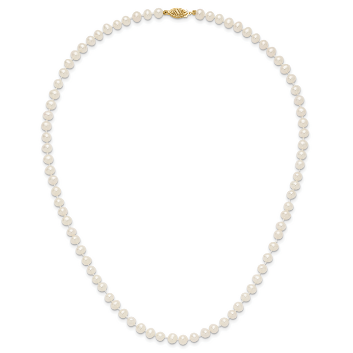 14k 5-6mm White Near Round Freshwater Cultured Pearl Necklace