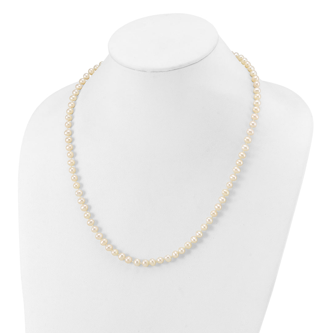 14k 5-6mm White Near Round Freshwater Cultured Pearl Necklace